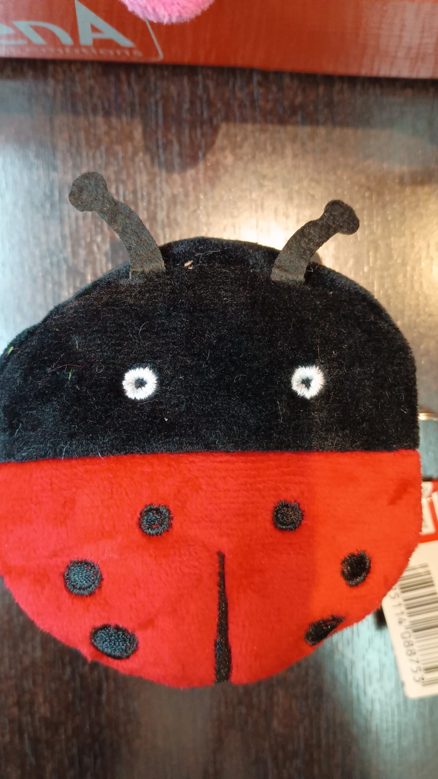 Mini pochette di peluche COCCINELLA